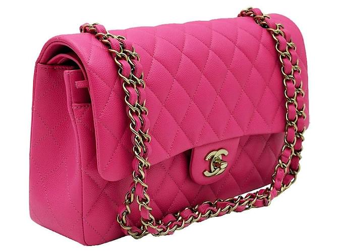 Chanel Borsa Medium Flap Classic Caviar Rosa - vista 4