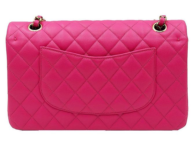 Chanel Borsa Medium Flap Classic Caviar Rosa - vista 5
