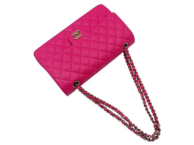 Chanel Borsa Medium Flap Classic Caviar Rosa - vista 6