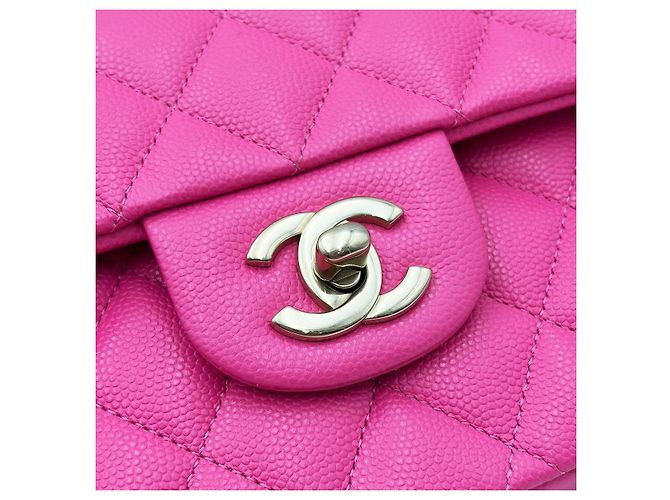 Chanel Borsa Medium Flap Classic Caviar Rosa - vista 8