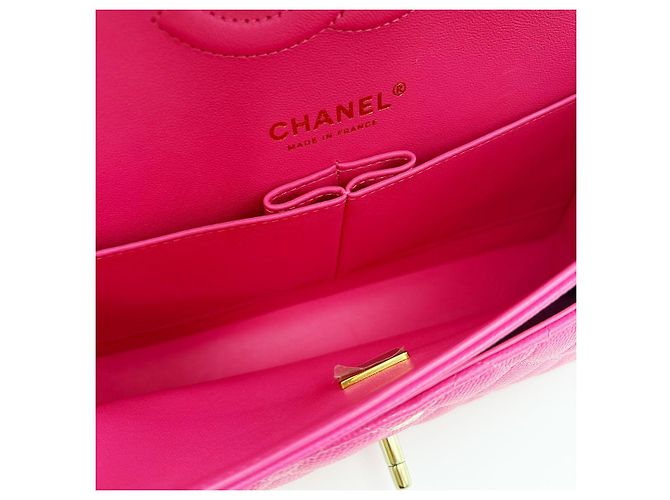 Chanel Borsa Medium Flap Classic Caviar Rosa - vista 9