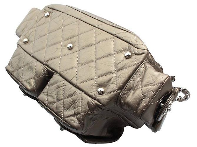 Chanel Borsa a tracolla Cambon Pocket Tote con logo CC metallizzato oro D'oro - vista 4