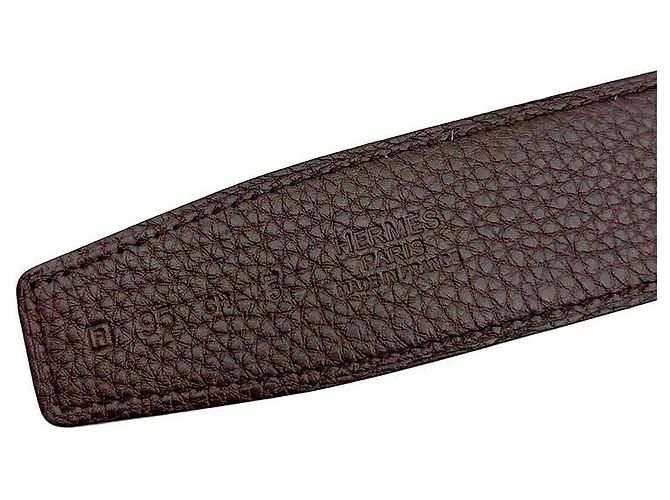 Hermès Cinturón reversible Castaño - vista 6