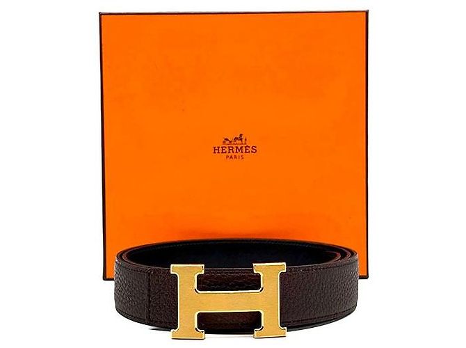 Hermès Cinturón reversible Castaño - vista 7