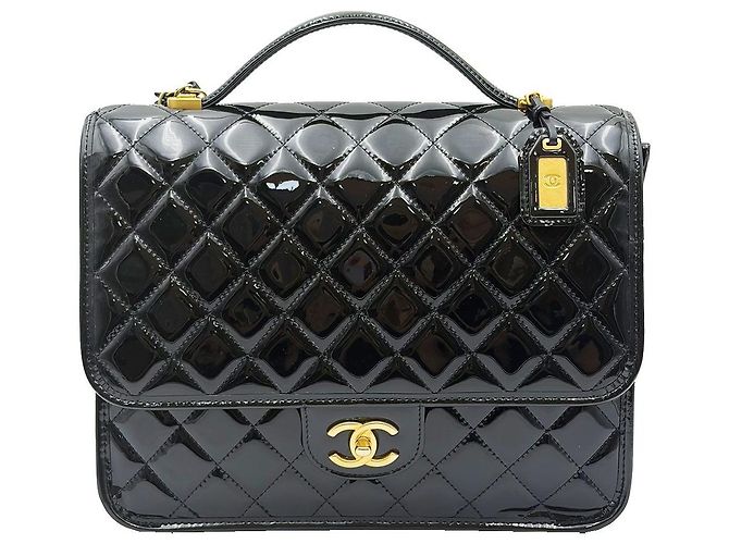 Chanel Zaino School Memory in vernice nera Nero - vista 2