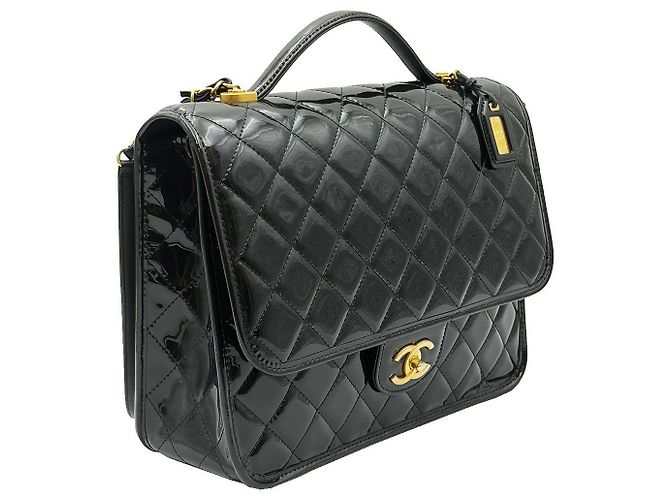 Chanel Zaino School Memory in vernice nera Nero - vista 4