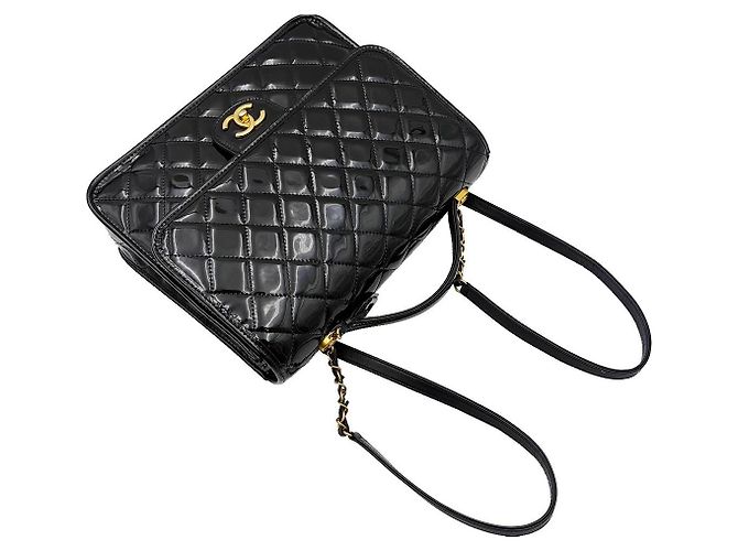 Chanel Zaino School Memory in vernice nera Nero - vista 6