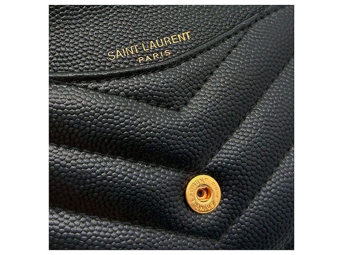 Saint Laurent Monogram Kartenetui mit Klappe Schwarz - Ansicht 6