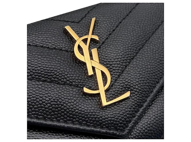 Saint Laurent Monogram Kartenetui mit Klappe Schwarz - Ansicht 7