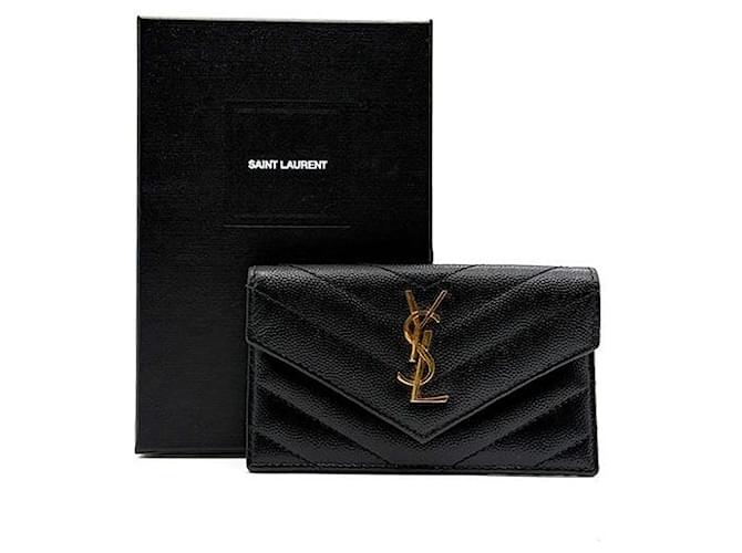Saint Laurent Monogram Kartenetui mit Klappe Schwarz - Ansicht 8