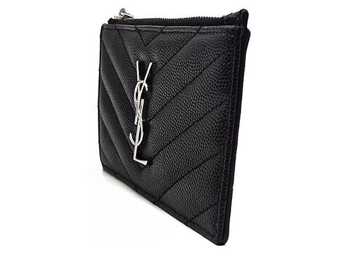 Saint Laurent Tarjetero con cremallera Monogram Negro - vista 2