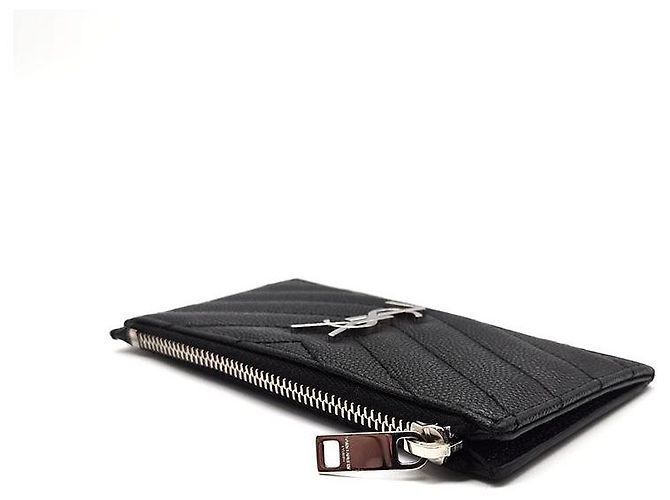 Saint Laurent Tarjetero con cremallera Monogram Negro - vista 4