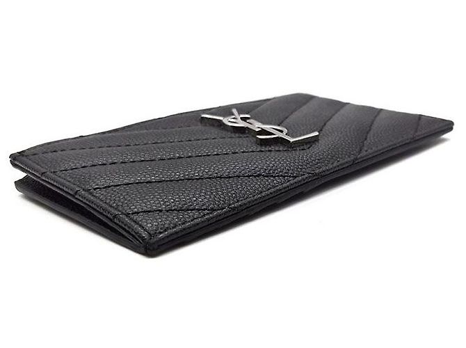 Saint Laurent Tarjetero con cremallera Monogram Negro - vista 5