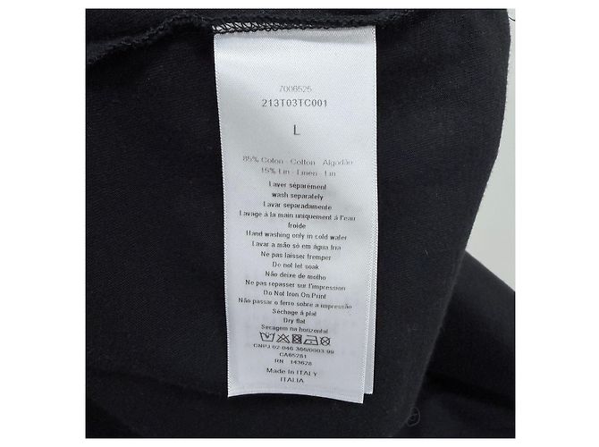 Dior T-shirt a maniche corte in cotone e lino da donna Nero - vista 6