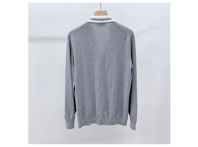 Brunello Cucinelli Cardigan in cotone con logo Grigio XL Marrone - vista 5