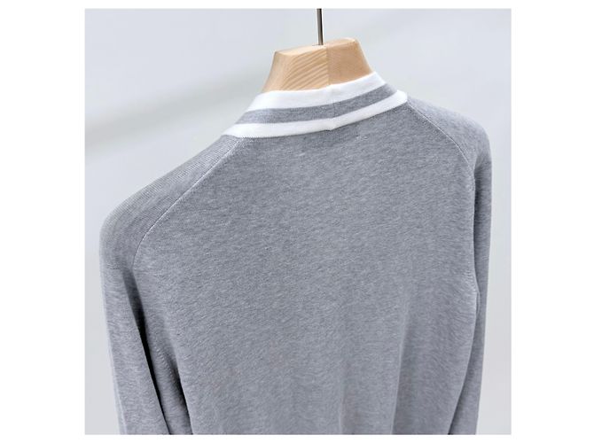 Brunello Cucinelli Cardigan in cotone con logo Grigio XL Marrone - vista 6