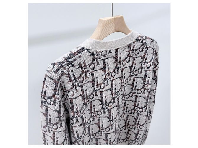 Dior Oblique Jacquard Cardigan Beige Braun - Ansicht 5