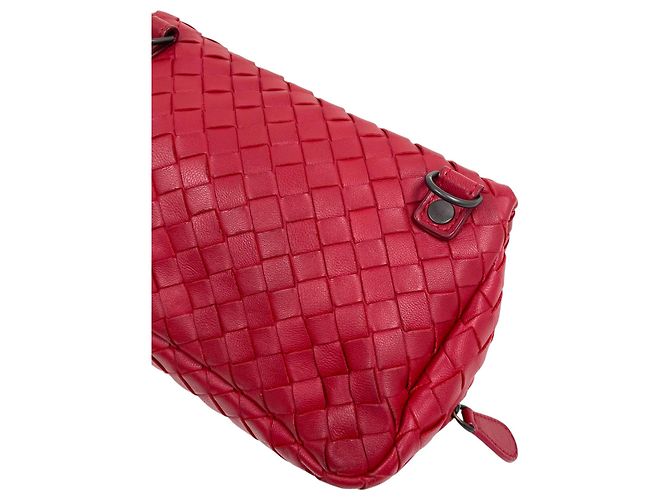 Bottega Veneta Borsa a tracolla Messenger in nappa intrecciato con catena Rosso - vista 8