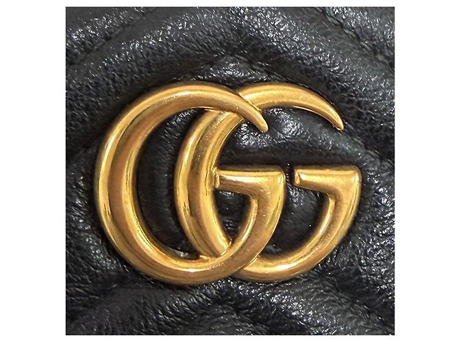 Gucci Borsa a tracolla Matelassé Tambourine Chain Nera Nero - vista 11