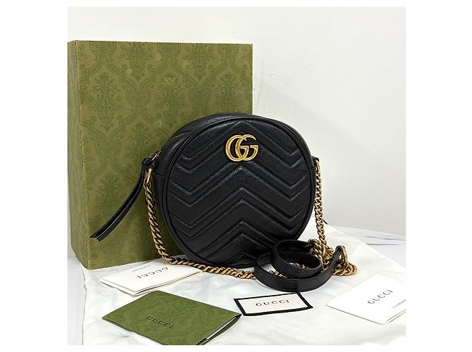 Gucci Borsa a tracolla Matelassé Tambourine Chain Nera Nero - vista 2