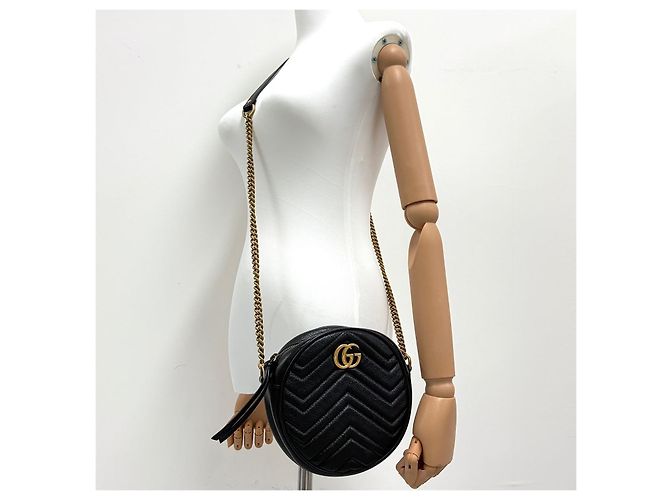 Gucci Borsa a tracolla Matelassé Tambourine Chain Nera Nero - vista 3