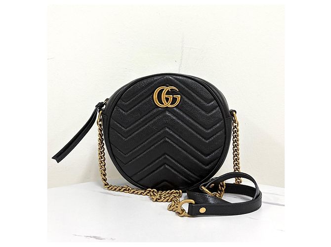 Gucci Borsa a tracolla Matelassé Tambourine Chain Nera Nero - vista 6