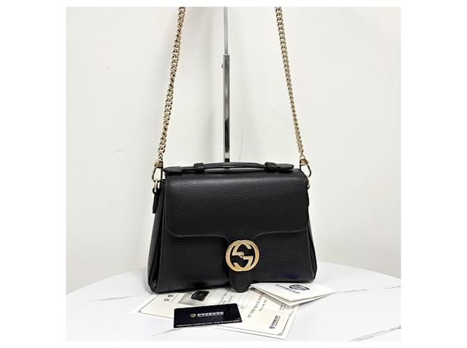 Gucci Borsa a tracolla con catena e manico superiore Interlocking Nera Nero - vista 5
