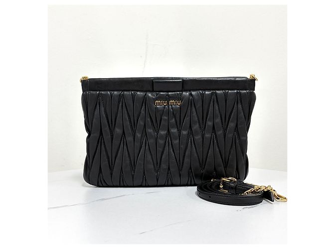 Miu Miu Borsa crossbody a catena Nera Nero - vista 6