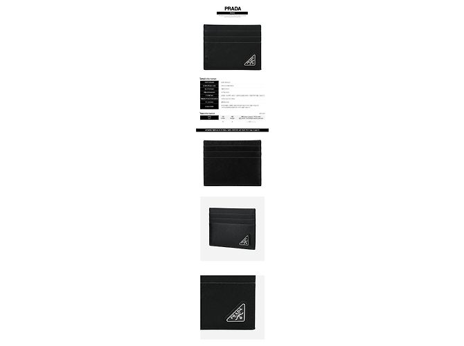 Prada Porta-cartões Logo em Saffiano Preto - vista 2