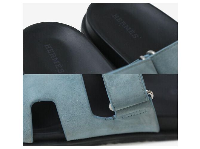Hermès Sandali Sifre Suede Blue Celeste - vista 7