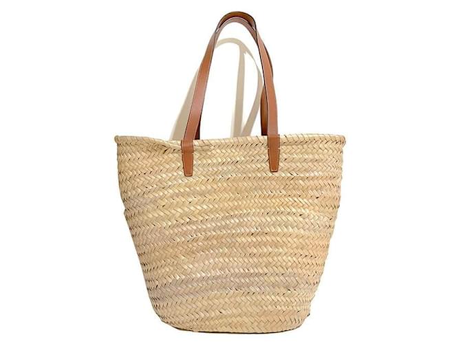 Céline Raffia Triumph Panier Large Marrone - vista 3