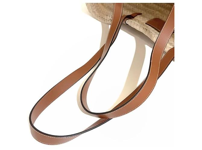 Céline Raffia Triumph Panier Large Marrone - vista 5