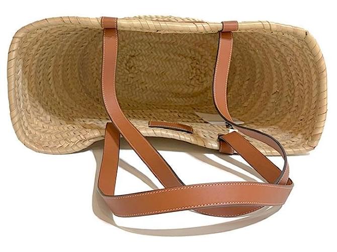 Céline Raffia Triumph Panier Large Marrone - vista 6