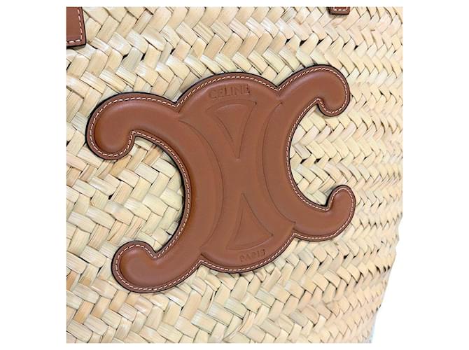 Céline Raffia Triumph Panier Large Marrone - vista 8