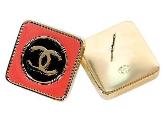 Chanel Orecchini a lobo quadrati CC rosa - vista 4