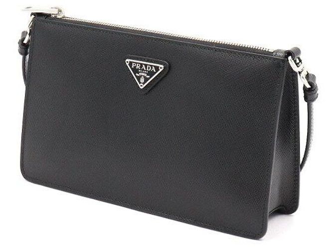 Prada Mini borsa a tracolla in pelle Saffiano nera - vista 2