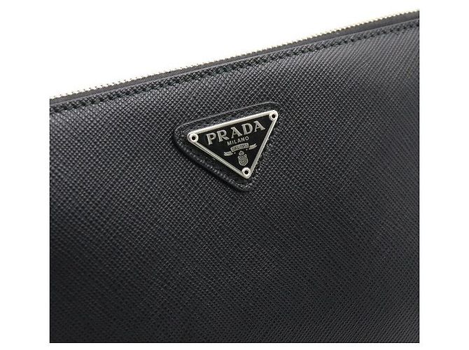 Prada Mini borsa a tracolla in pelle Saffiano nera - vista 7