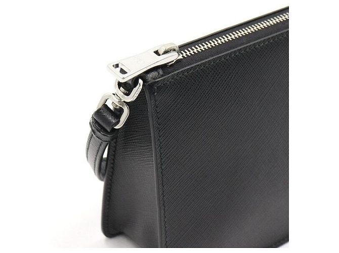 Prada Mini borsa a tracolla in pelle Saffiano nera - vista 8