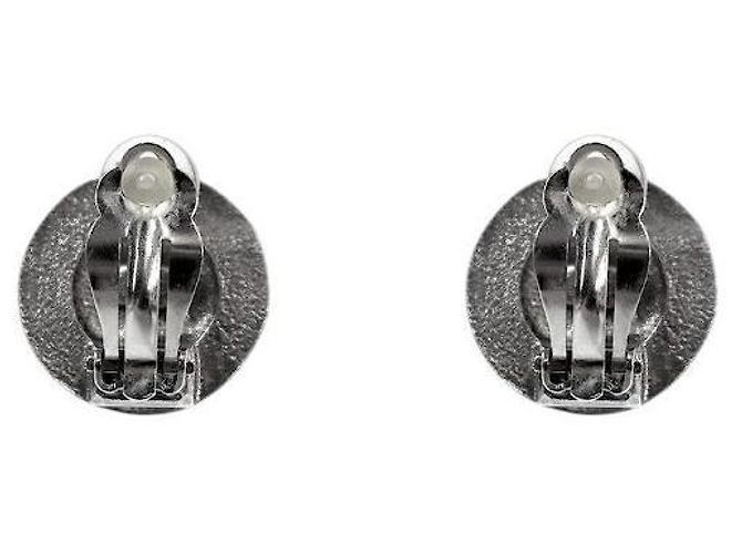 Chanel Runde CC Metallic Silver Ohrringe Silber - Ansicht 3