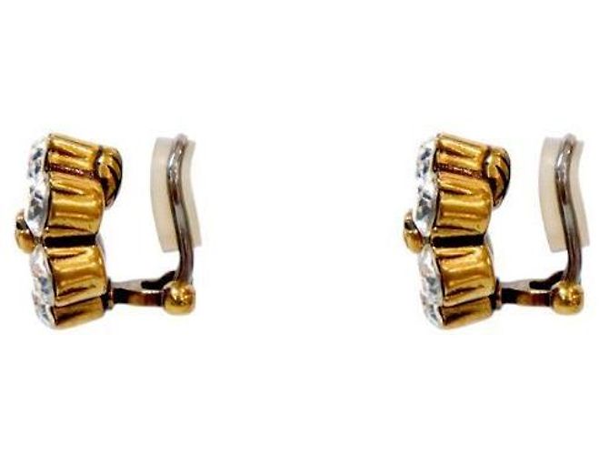 Gucci Brincos Crystal Double Gold - vista 2