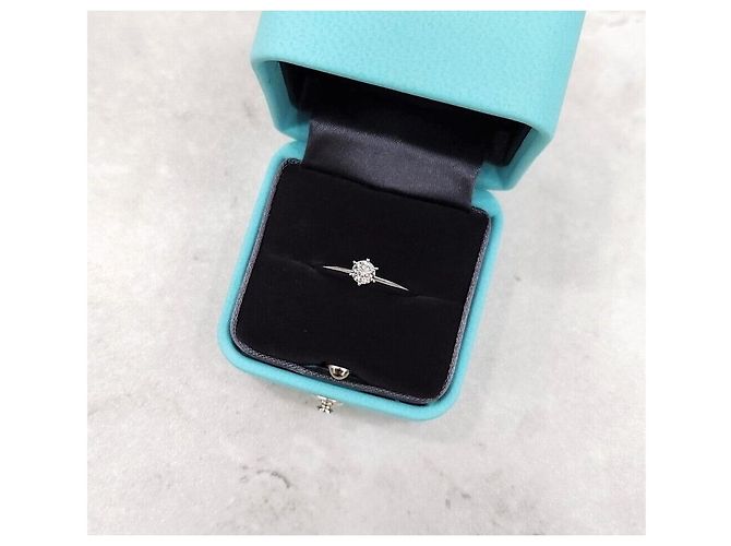 Tiffany & Co Ehering aus Platin und Diamanten Größe Silber - Ansicht 6
