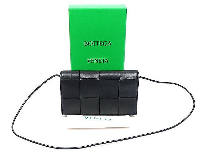 Bottega Veneta Borsa crossbody portafoglio con tracolla Intrecciato nera Nero - vista 3