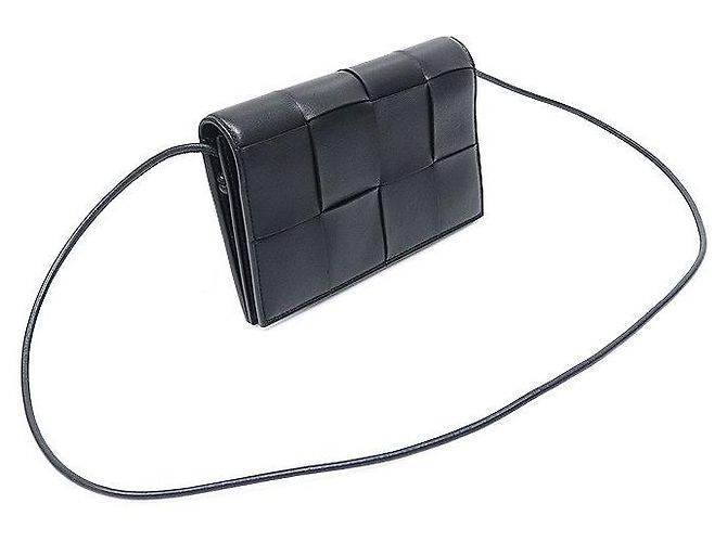 Bottega Veneta Borsa crossbody portafoglio con tracolla Intrecciato nera Nero - vista 4