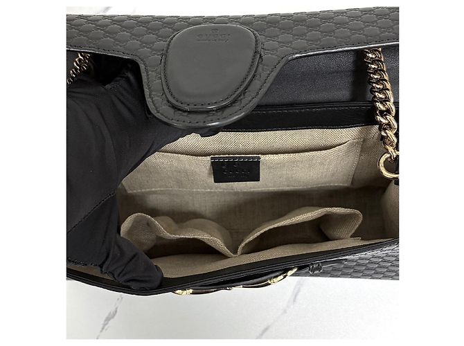 Gucci Borsa a tracolla Micro Gima Emily Chain Nera - vista 11