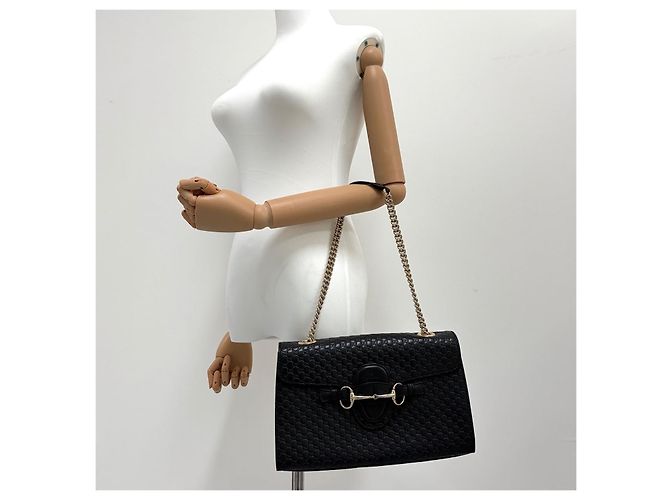 Gucci Borsa a tracolla Micro Gima Emily Chain Nera - vista 2