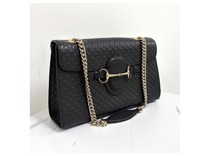 Gucci Borsa a tracolla Micro Gima Emily Chain Nera - vista 3