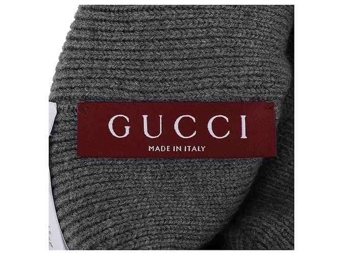 Gucci Berretto in lana con dettaglio Web Marrone - vista 7