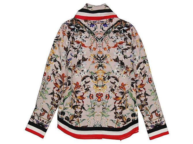 Burberry Blusa de cuello con lazada a rayas florales US Castaño - vista 6