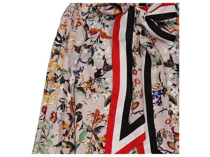 Burberry Blusa de cuello con lazada a rayas florales US Castaño - vista 7