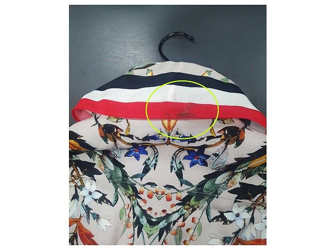 Burberry Blusa de cuello con lazada a rayas florales US Castaño - vista 8